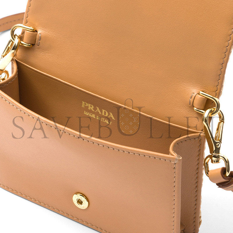 Pra*a woven fabric card holder with shoulder strap 1mr024 (11.5*8*2.5cm)